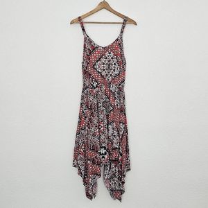 Ed-it-ed Brand Red, Black, and White Handkerchief Hem dress Size 12